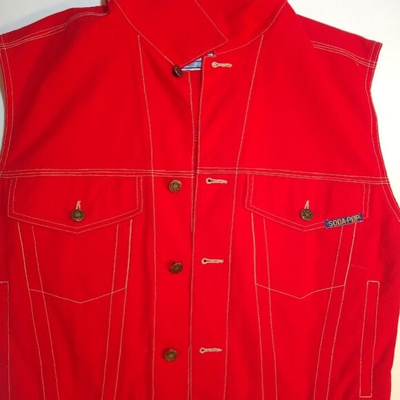 Soda Pop Superior Equipment  NWOT   thick denim vest/sleeveless shirt - size S - - Picture 4 of 15